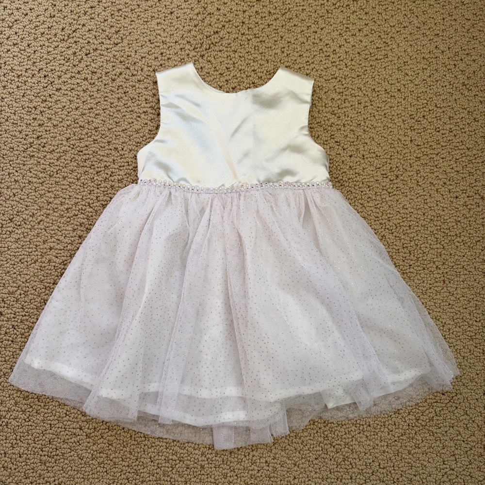 Nannette Baby Ivory Satin Dress size 18m